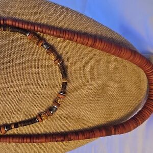 Vintage Wood Beaded Necklace Set
